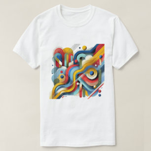 Camiseta Gráfico Abstrato Colorido Branco