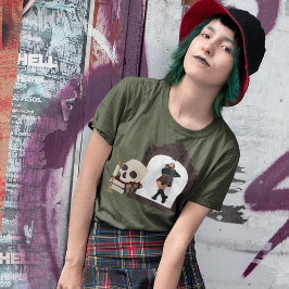 Camiseta Gráfico Acadêmico Escuro com Foto