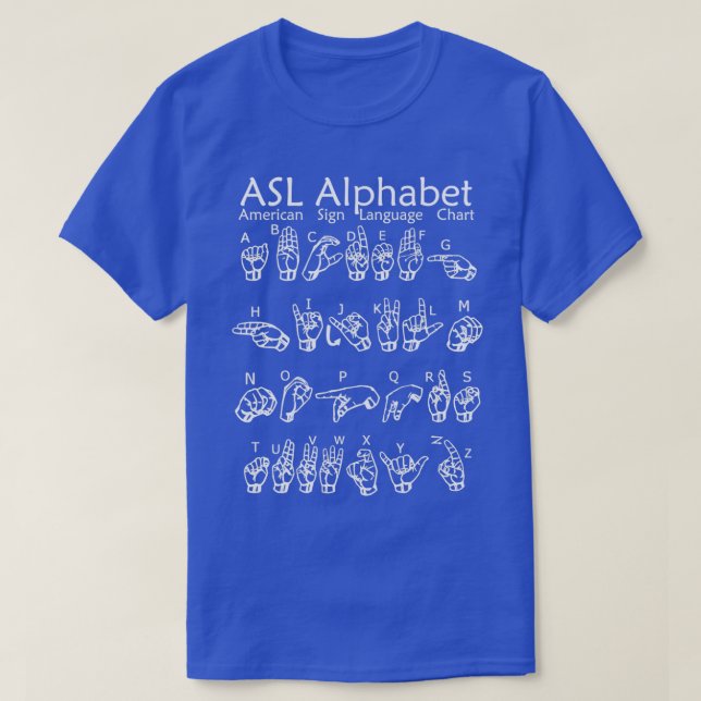 Camiseta Gráfico alfabético de linguagem de sinais ASL Amer (Frente do Design)