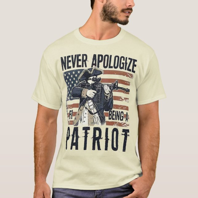 Camiseta gráfico American Patriot USA Pro 2A AR-15 Rifle (Frente)