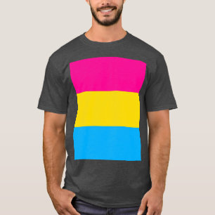 Camiseta Gráfico Azul Amarelo-Rosa Design de Três Cores