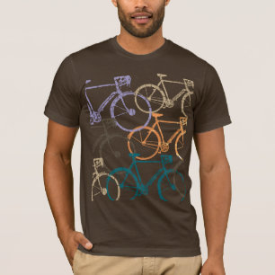 Camiseta Gráfico Bicicletas Camiseiros T-Shirt Castanho