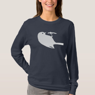 Camiseta Gráfico branco bonito da silhueta do pássaro do