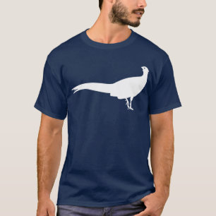 Camiseta Gráfico branco da silhueta do pássaro do faisão