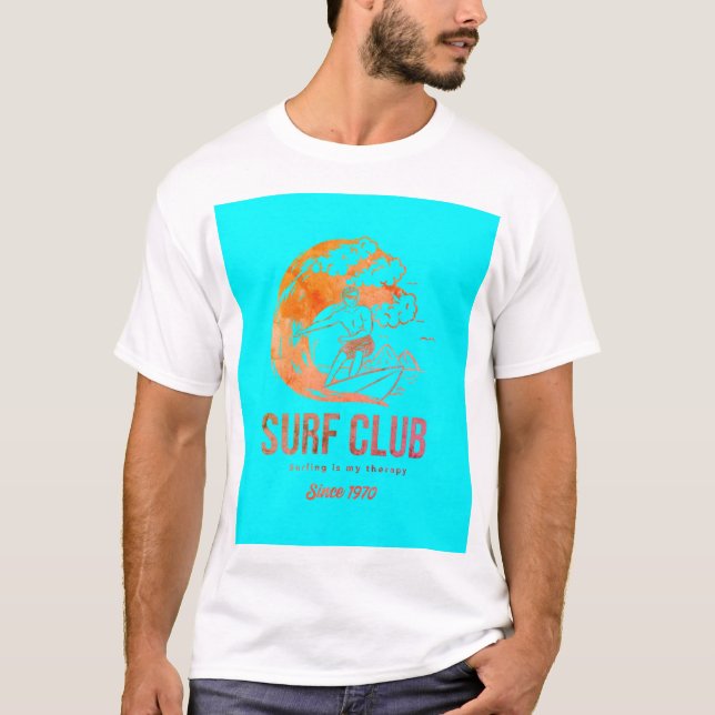 Camiseta Gráfico Brilhante do Vintage Surf Club (Frente)