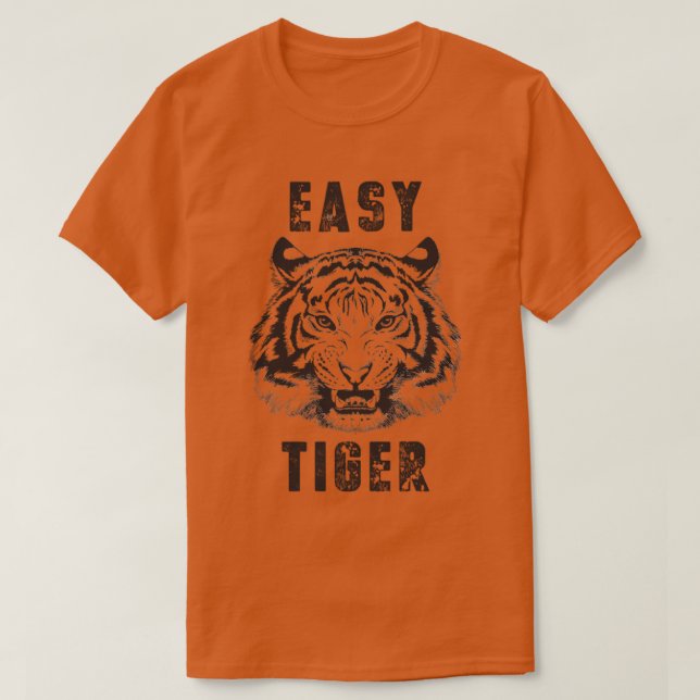 Camiseta Gráfico casual afligido e afligido do Tigre (Frente do Design)