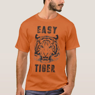 Camiseta Gráfico casual afligido e afligido do Tigre