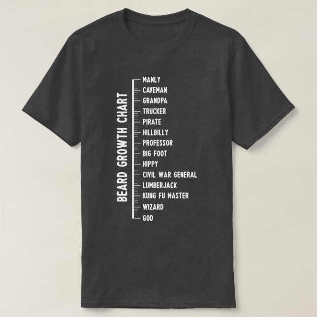 Camiseta Gráfico Clássico de Crescimento da Barba Engraçada (Frente do Design)