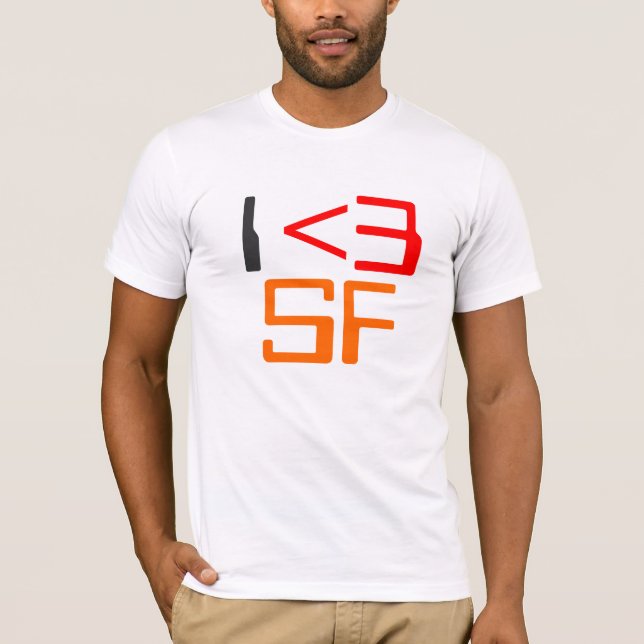 Camiseta Gráfico Clássico do Ícone Vermelho I Coração SF (Frente)