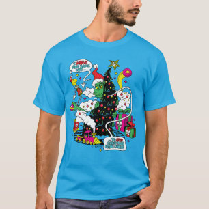 Camiseta Gráfico Colorido de Natal do Grinch