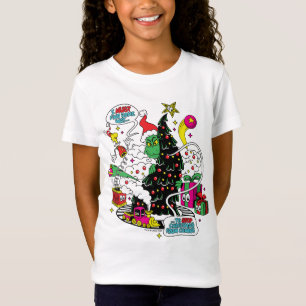 Camiseta Gráfico Colorido de Natal do Grinch
