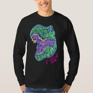 Camiseta Gráfico Colorido do Dinossauro Legal T Rex, Abstra