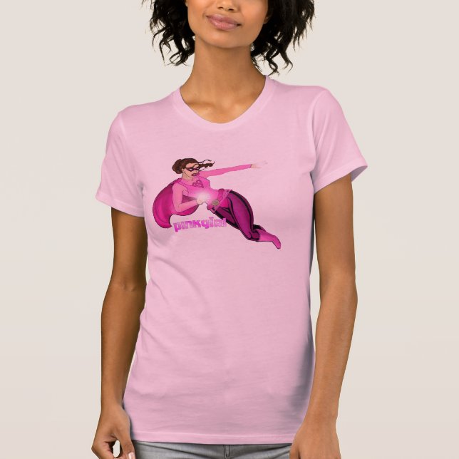Camiseta Gráfico cor-de-rosa da menina (Frente)