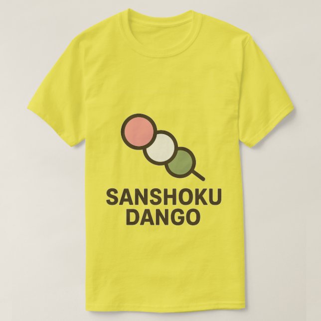 Camiseta Gráfico Cute Sanshoku Dango (Frente do Design)
