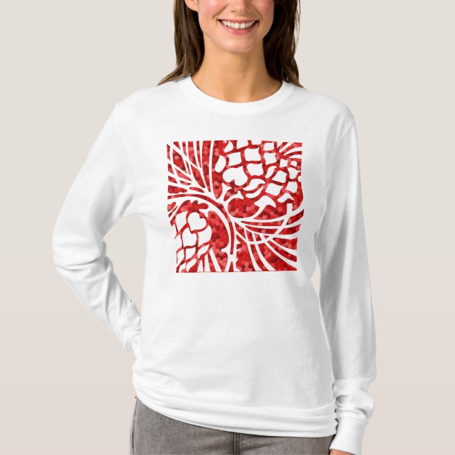 Camiseta Gráfico da arte de Pinecones do Natal (Frente)