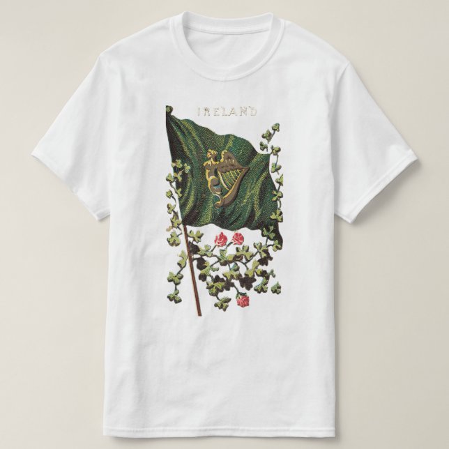 Camiseta Gráfico da Bandeira da Irlanda (Frente do Design)