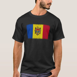 Camiseta Gráfico da Bandeira da Moldávia para Homens Mulher
