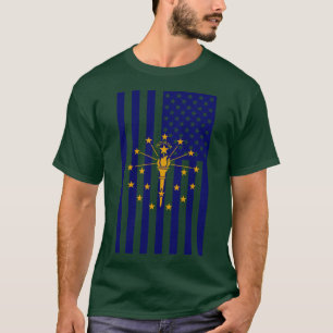Camiseta Gráfico da Bandeira do Estado de Indiana Estilo EU
