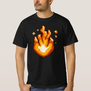 Camiseta Gráfico da Chama de Arte Pixel