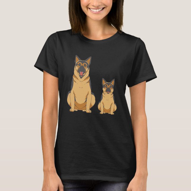 Camiseta Gráfico da família de cães german shepherd para ho (Frente)