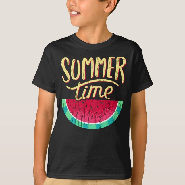 Camiseta Gráfico da Fruta de Verão, Funny Watermelon (Frente)