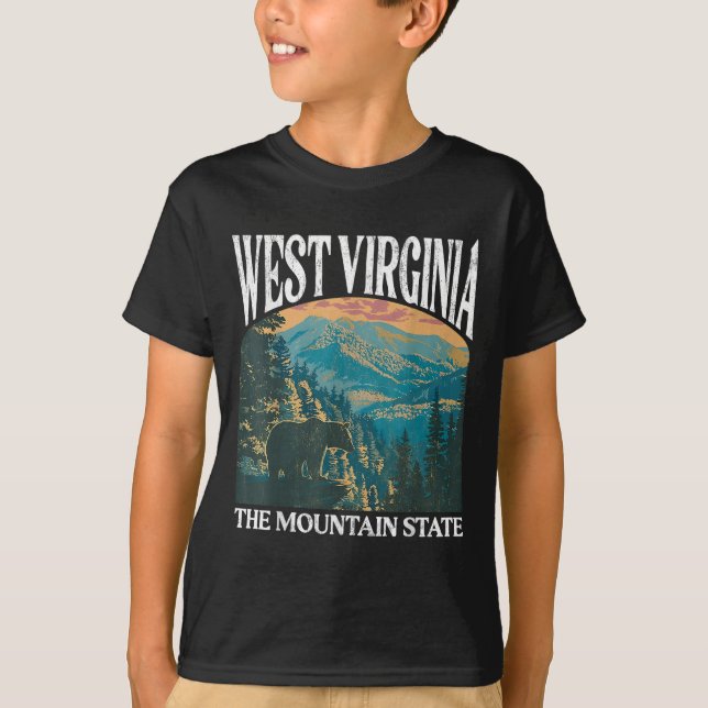 Camiseta Gráfico da Montanha do Urso Retroativo da Virgínia (Frente)