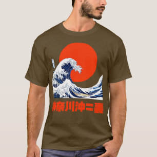 Camiseta Gráfico da Onda do Excelente Japonês Retroativo