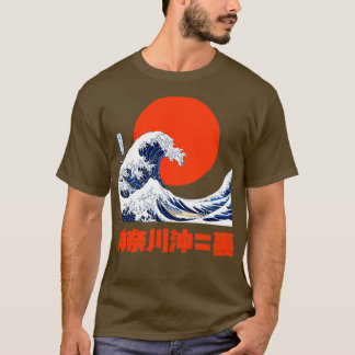 Camiseta Gráfico da Onda do Excelente Japonês Retroativo