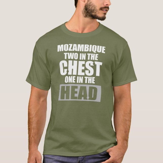 Camiseta Gráfico da prata da broca de Mozambique (Frente)
