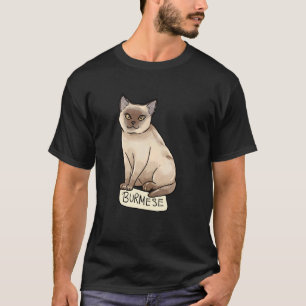 Camiseta Gràfico da Raça de Gato Birmanês Aidadaism sem Ros