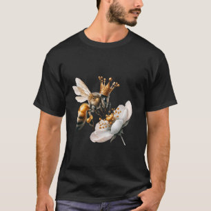 Camiseta Gráfico Da Rainha Da Abelha Gira Para Mamãe Floral