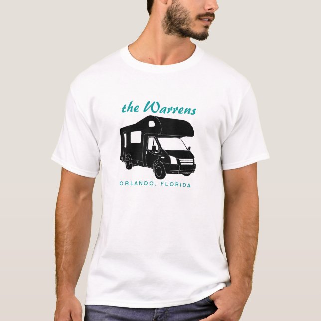 Camiseta Gráfico da silhueta da classe C Motorhome (Frente)