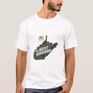 Camiseta Gráfico da Virgínia Ocidental Viagem Icônica Ocide