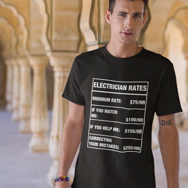 Camiseta Gráfico das Taxas Eletrônicas Engraçadas (Electrician)