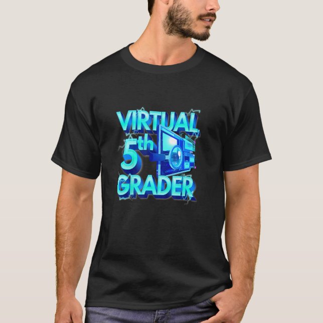 Camiseta Gráfico De 5 Virtual De Nível 5 De Escolas Domésti (Frente)