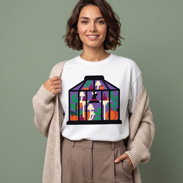 Camiseta Gráfico de Abóbora Assustadora e Cogumelo (Criador carregado)