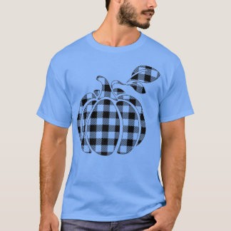 Camiseta Gráfico de Abóbora Verificada Retro Queda Mulheres