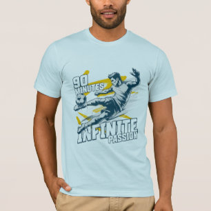 Camiseta Gráfico de Ação de Futebol Vintage Azul