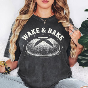 Camiseta Gráfico de Amante de Pão de Fermento Natural 'Wake