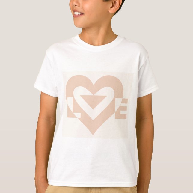 Camiseta Gráfico de Amor Bonito, Creme Beige (Frente)