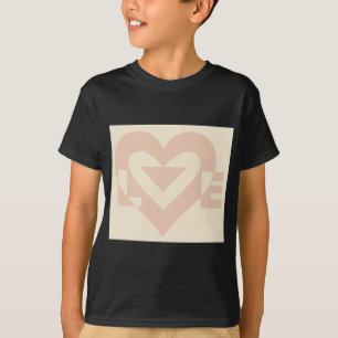 Camiseta Gráfico de Amor Bonito, Creme Beige