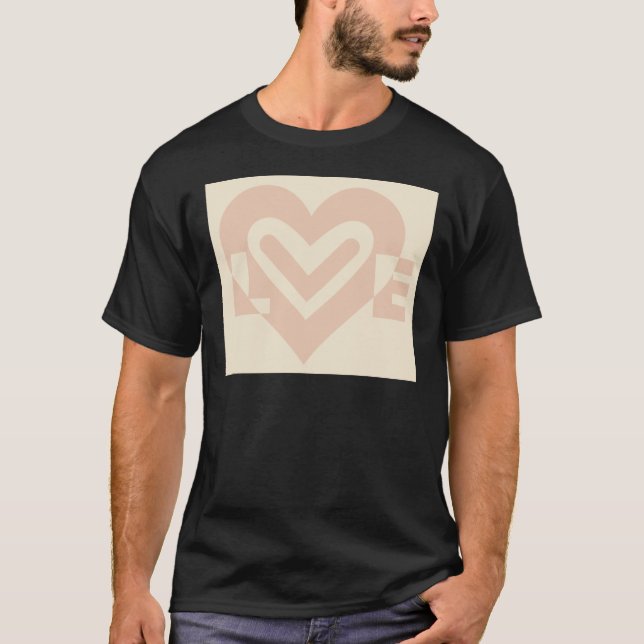 Camiseta Gráfico de Amor Bonito em bege (Frente)