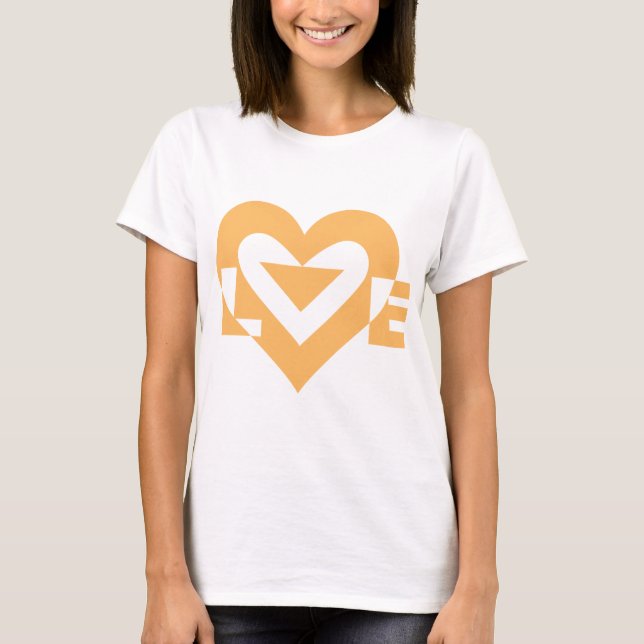 Camiseta Gráfico de Amor legal, Laranja (Frente)