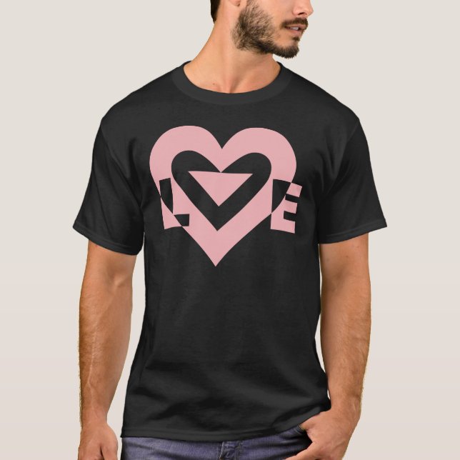 Camiseta Gráfico de Amor legal, Rosa (Frente)
