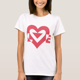 Camiseta Gráfico de Amor legal, Rosa Cereja