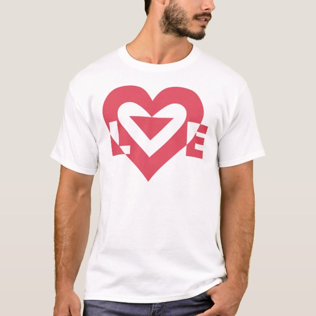 Camiseta Gráfico de Amor legal, Rosa Cereja (Frente)