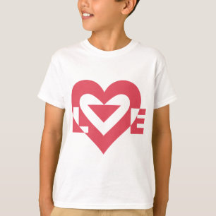 Camiseta Gráfico de Amor legal, Rosa Cereja