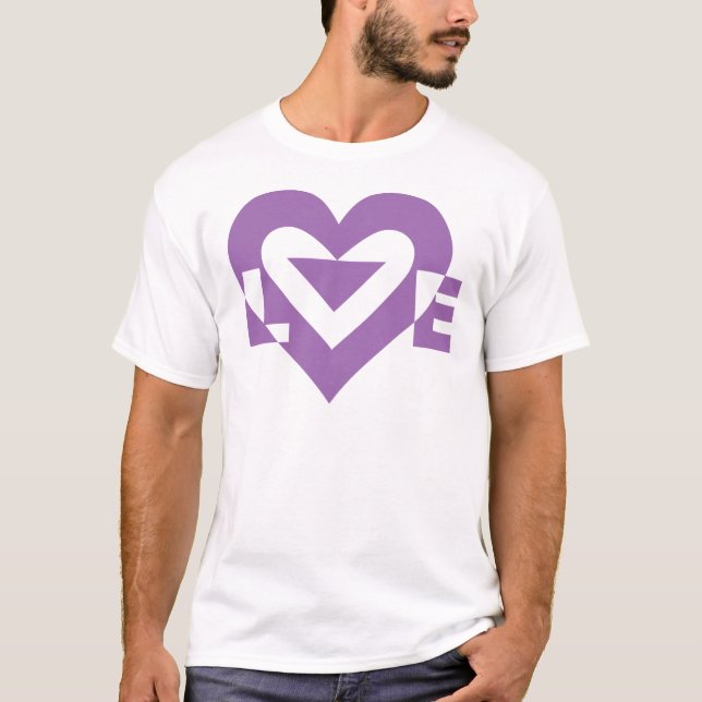 Camiseta Gráfico de Amor legal, Roxo (Frente)