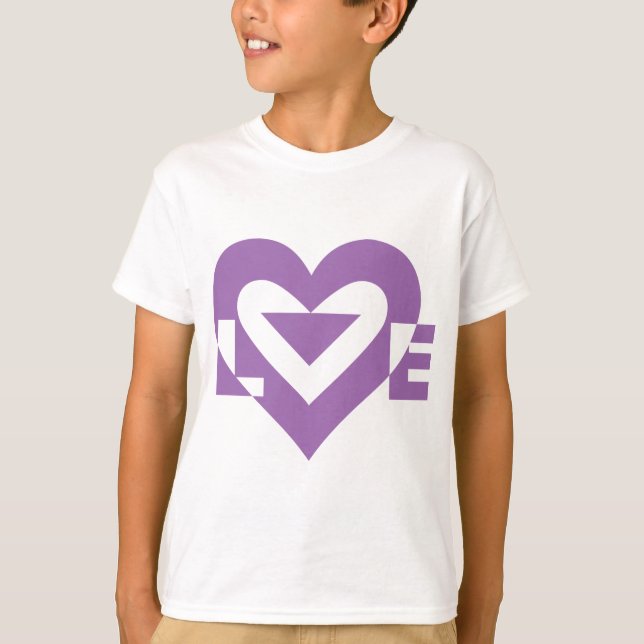 Camiseta Gráfico de Amor legal, Roxo (Frente)