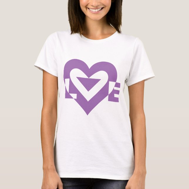 Camiseta Gráfico de Amor legal, Roxo (Frente)